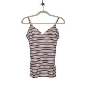Victoria's Secret Body y2k Padded Stripe Cami Tank Top 34C Shelf Bra Shirt